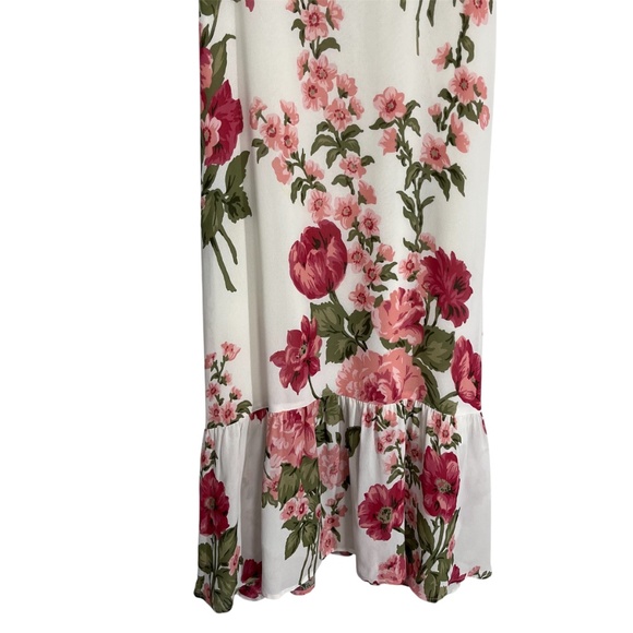 Reformation Nikita Floral Dress in Ivory Floral Babydoll Tie Shoulder Midi 0 - Picture 4 of 10
